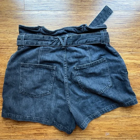 Veronica Beard Nori High Rise Paperbag Waist Denim Shorts Washed Onyx Sz 29 - Picture 10 of 12
